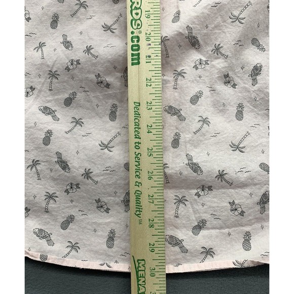 Levi’s Hawaiian Shirt Men's Size XL Pink Palm Trees Flamingos Pineapples Short - Picture 6 of 11